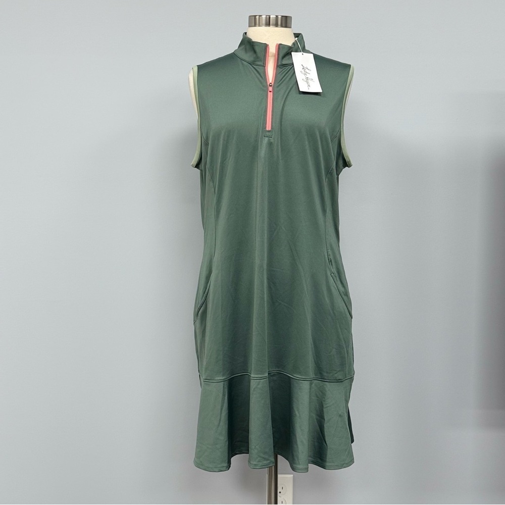 NWT LADY Hagen Dress XL Golf Tennis Drop Waist Sleeveless Desert Getaway Olive